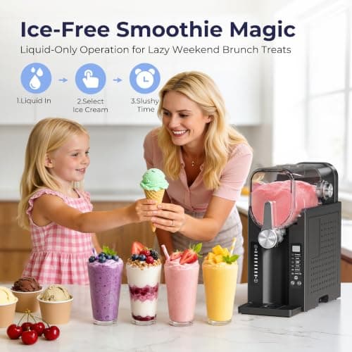 Slushie Machine for Home, No Ice Needed Ice Cream Maker, Black view 5