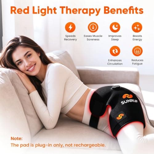 Red Light Therapy for Body, Foldable Therapy Pad for Hip Back Waist Knee | Infrared Light Pad for Men Women Parent Birthday Gifts with Extension Adjustable Strap view 2