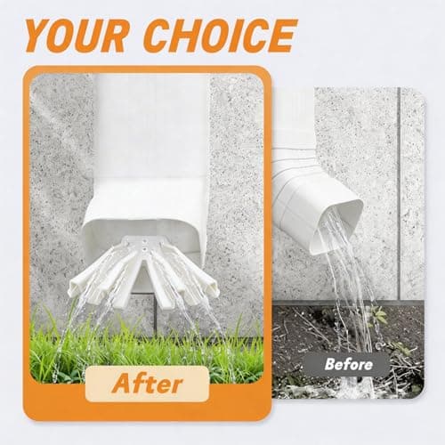 2-Pack Gutter Downspout Diverter, Downspout Disperser and Extension Fits 3" x 4" or 2" x 3" Downspouts,Protect Your Foundation (white) view 3
