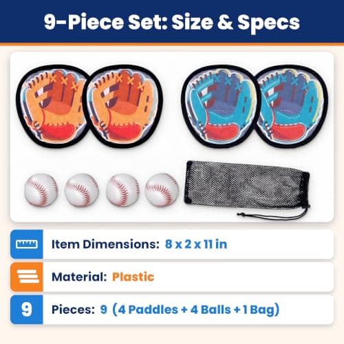 Velcro Ball and Catch Game Outdoor Toys for Kids Ages 3-12+ view 6