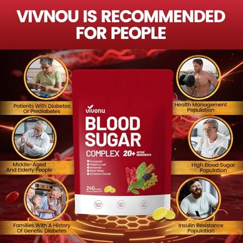 VivoNu Blood Sugar Complex Supplement | Advanced Formula with 20 Herbs and Vitamins with Cinnamon, Turmeric, Black Pepper, Licorice and More, Vegan, Non-GMO, Gluten-Free view 4
