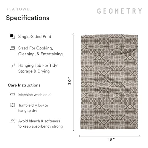 GEOMETRY Spring Kitchen Towels - Quick Dry Microfiber Cloth Spring & Summer Dish Towels for Kitchen Drying - Premium Quick Dry Towel - Sandy, 18" x 30" - 1-Pack view 3