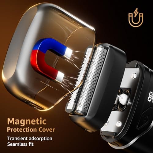 Mbzoey Electric Foil Shavers for Men: IPX7 Waterproof - Magnetic Cover view 6
