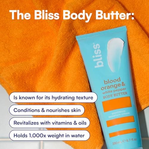Bliss Body Butter - Blood Orange and White Pepper - Maximum Moisture Cream - 6.7 Fl Oz - Body Lotion for Dry Skin - Long-Lasting Moisturizer for Women & Men - Vegan and Cruelty-Free view 4