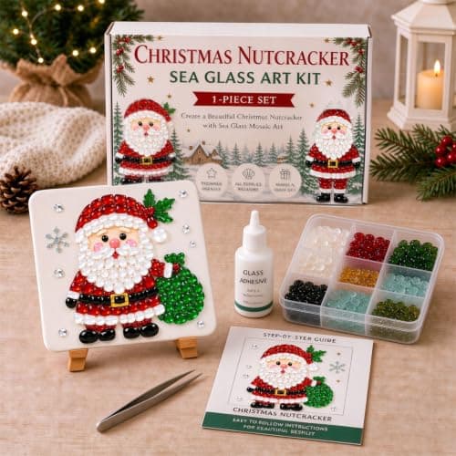 Mosaic Sea Glass Art Kit,DIY Christma Craft Art for Holiday Wall Decor Gift — image 1