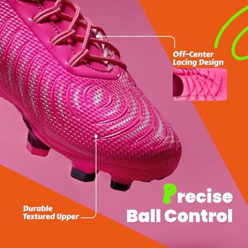 PATPAT Kids Soccer Cleats – Outdoor Firm Ground and Turf Football Training Shoes for Little Big Boys and Girls view 4