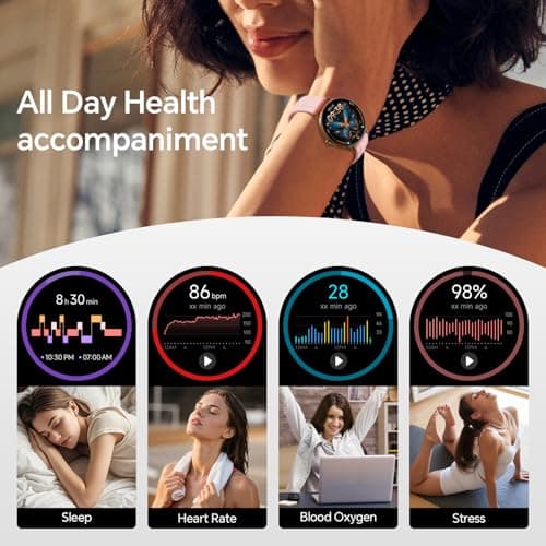 Smart Watch for Women,1.57" Touch Screen Smartwatch for iPhone& Samsung& Android,Answer/Make Call,Fitness Tracker with Heart Rate/SpO2/Sleep Monitor,IP68 Waterproof,110+ Sports Mode,2 Bands view 3