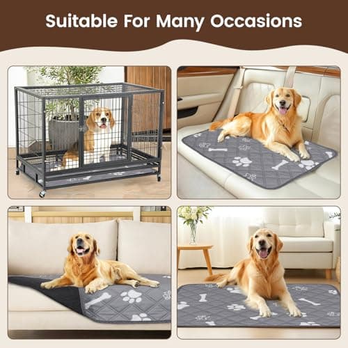 Petrendy Washable Pee Pads for Dogs, 2 Pack Absorbent Reusable Puppy Pads Dog Training Pads, Waterproof Non-Slip & Leak-Proof Potty Whelping Pad for Playpen, Crate, Bed, Potty Training 24"x18" view 7