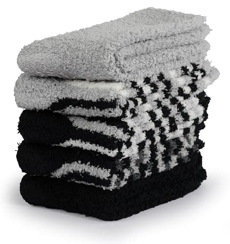 BenSorts Men Fuzzy Slipper Socks with Grips Non Slip Sole Warm House Socks Christmas Gifts view 3