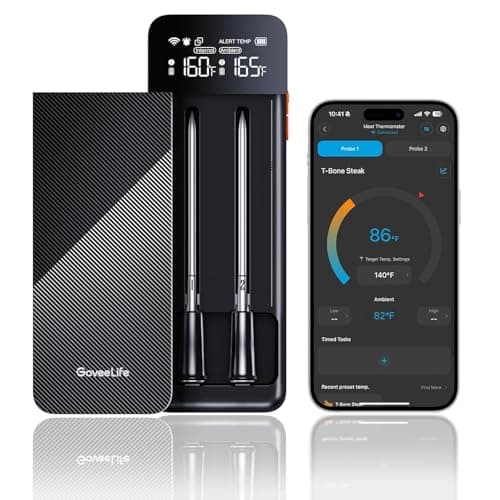 GoveeLife Smart Wireless Meat Thermometer Digital 2 Probes with App Alarm | Stable Bluetooth WiFi Transmission, IP68 Waterproof, Standalone Charge Magnetic Base, Grill Thermometer for BBQ, Smoker, Oven — image 1