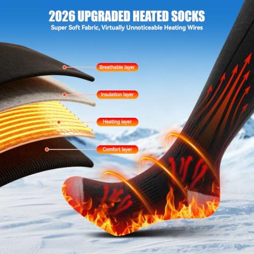 APP Heated Socks for Men Women, Rechargeable Electric 7000mah Skiing view 4