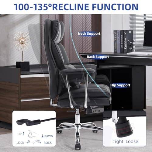 Heavy Duty Office Chair Big and Tall Gaming Chair for Heavy People,Black view 3