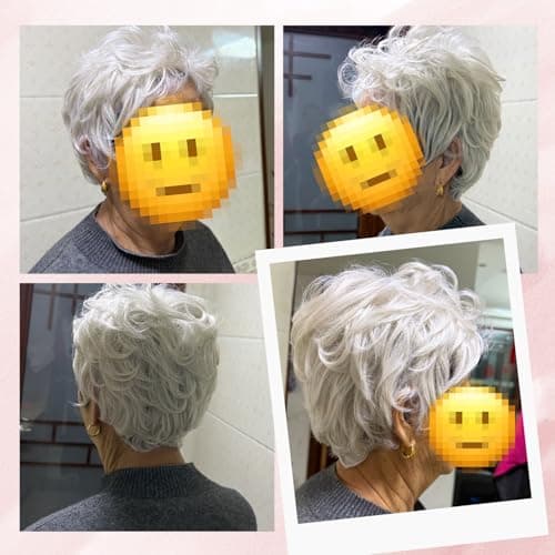 UDU Wigs for Women, Short Pixie Cut Wigs for White Women, Short Hair Wig for Older Women, Short Wigs with Bangs for Daily Wear Natural Looking Layered Wig for Elderly Women view 6
