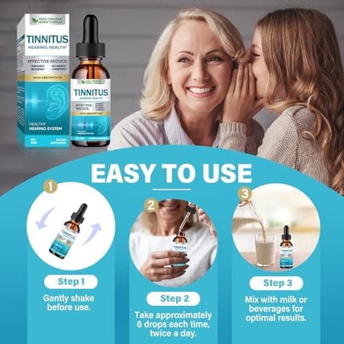 Tinnitus Relief for Ringing Ears, Natural Tinnitus Support Drops, Effective Support for Men & Women view 7