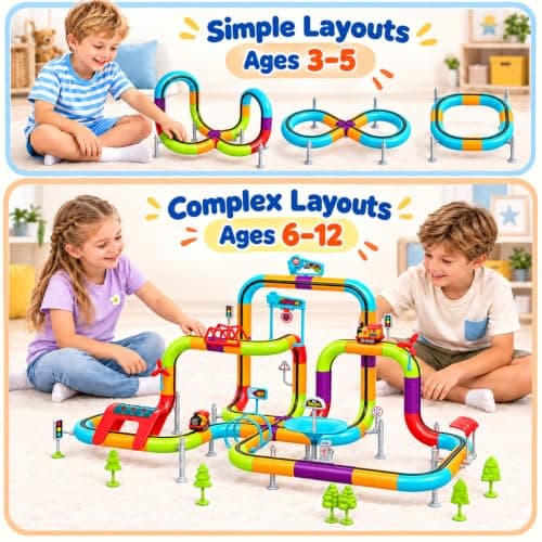 138PCS Electric Train Set Race Track for Kids view 3