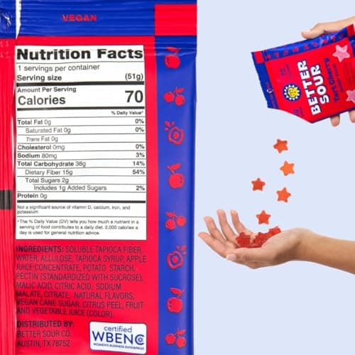 Better Sour Tart Cherry Candy, Sour Gummies with Bold Fruit Flavor, Mouthwatering Sour Candy Made with Real Fruit Juice, Vegan and Gluten-Free Treats, (Pack of 10) view 2