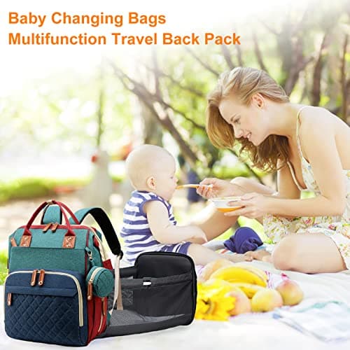 Awanhe Diaper Bag, Backpack with Changing Station, Waterproof Baby Bag for Boys & Girls, USB Charging Port for Parents, Travel Backpack Baby Essentials & Lovely Baby Shower Gifts, RGB view 6