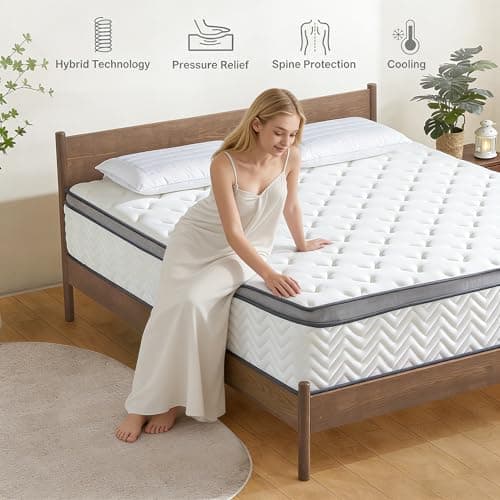 Laccard Queen Mattress,12 Inch Medium Firm Hybrid Queen size Bed Mattress, Memory Foam Mattresses in a Box for Pressure Relief, Individual Pocket Spring-Motion Isolation with Edge Support, CertiPUR-US view 5