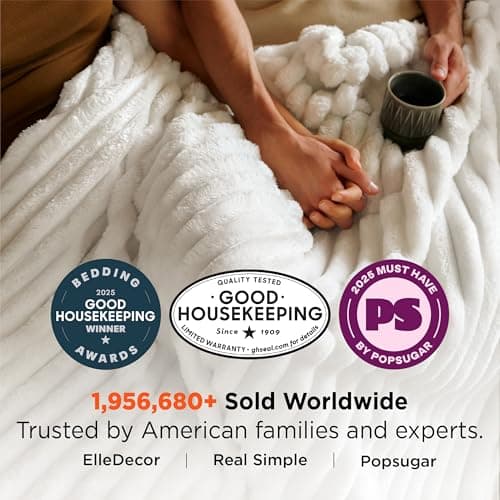 Bedsure GentleSoft White Throw Blanket for Couch - Mothers Gifts Day Birthday Gifts for Women Mom Her, Soft Cozy Fleece Summer Throw Blanket for Girl, Room Home Bedroom Decor, Off White, 50x60 Inches view 4