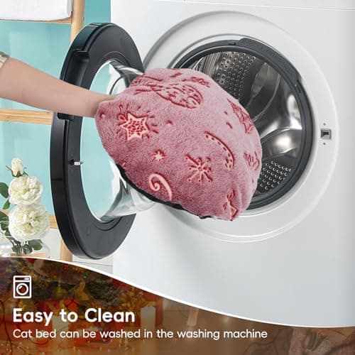 Cat Tunnel Christmas Tree Skirt, Cat Tunnel Bed, Cat Donut Tunnels Bed for Indoor Cats, with Washable Cushion, Hanging Toy Ball, Christmas Tree Protector & Decoration view 6