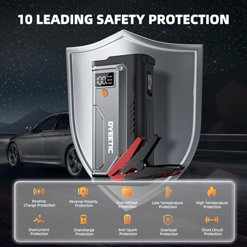 7000A Jump Starter, 12V Car Battery Booster Pack(All Gas/12.0L Diesel)，Car Starter Smart Jumper Cables, Battery Jumper 26800mAh Portable Power Bank，Flashlight view 5