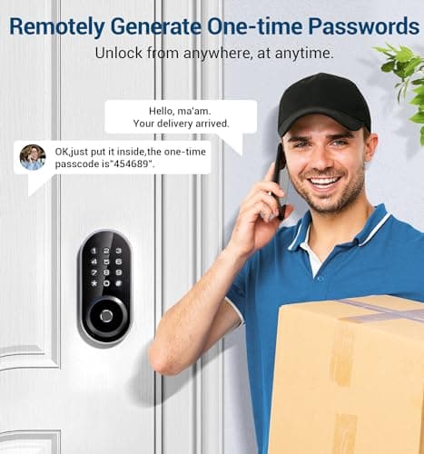 TEEHO TE342 Fingerprint Smart Keyless Entry Door Lock with Keypad, Bluetooth App Remote Control - Electronic Deadbolt for Front Door - Auto Lock - Silver view 4