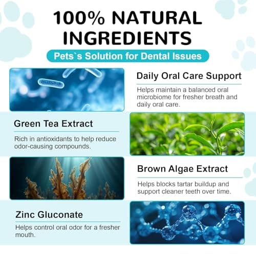 Petrivium Dog Teeth Cleaning Powder, Dental Powder for Dogs Teeth Cleaning and Breath Fresh, Bad Breath Fresher & Tartar Remover with Enzyme, Probiotics. PlaqueOff Pet Tooth Cleaning 120 Grams view 5