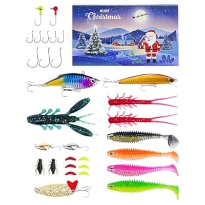 UCEC Fishing Lures Tackle Box with Tackle Included, Fishing Kit with VIBs, Minnows, Frogs, Soft Baits & Hooks, Freshwater Lure Kit for Bass Walleye Trout, Mens Fishing Gifts, Ideal for Father's Day