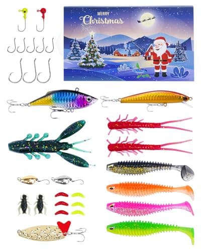 UCEC Fishing Lures Tackle Box with Tackle Included, Fishing Kit with VIBs, Minnows, Frogs, Soft Baits & Hooks, Freshwater Lure Kit for Bass Walleye Trout, Mens Fishing Gifts, Ideal for Father's Day — image 1