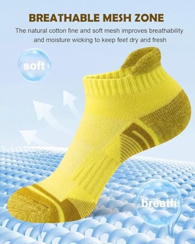 Etmdoeve Womens Ankle Running Socks Cushioned Anti-Blister Comfort Athletic Socks (5 Pairs) view 3