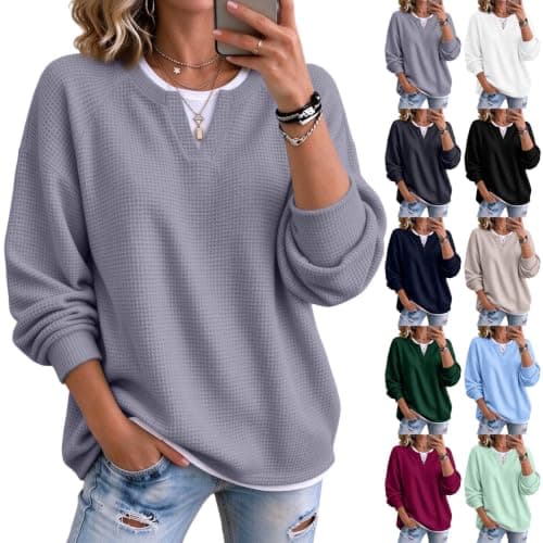 Waffle Knit Tops for Women — image 1