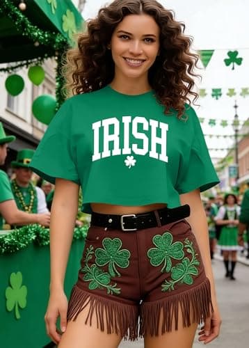 Ithalt St Patricks Day Shirt Women Lucky Irish Shamrock Tshirt Saint Patricks Day Tee Tops Green Long Sleeve Shirts view 4