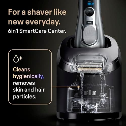 Braun Series 9 PRO+ Electric Shaver, Wet & Dry Razor, Pro SensoAdapt, 6in1 SmartCare Center, 9697CC, Silver view 6