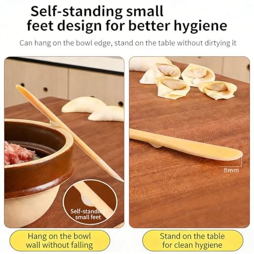 Iosjeude 2-in-1 Dual Ended Kitchen Tool, Dumpling Filling Spoon and Wonton Wrapper, Food Grade Silicone, Non-Stick, Heat Resistant view 4