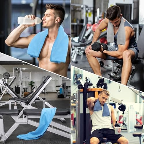 Yaozoon 3 Pack Gym Towel Men Women Quick Dry Microfiber Workout Gear for Body Sweat Sports Exercise Fitness Tennis Running Cycling Hiking Weight Lifting Yoga Towels(3 Pack) view 5