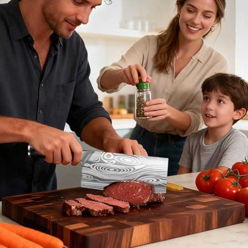 Nanbone Meat Cleaver Knife Ultra Sharp Kitchen Knife 8 Inch, High Carbon Stainless Steel Butcher Knife with Wooden Handle, Chinese Cleaver for Meat Cutting Vegetable Slicing Perfect Birthday Gifts view 2