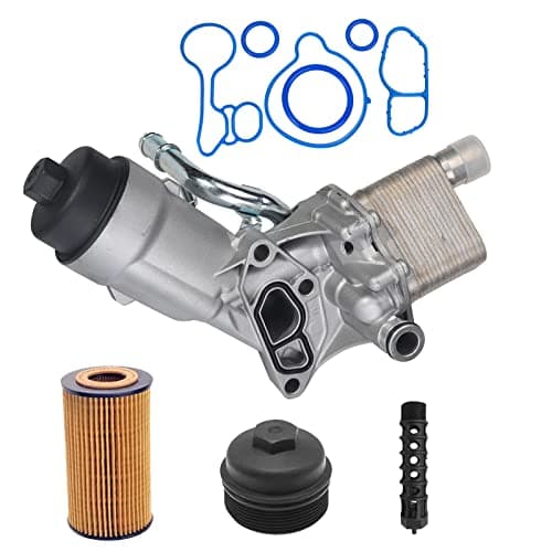 3mirrors Engine Oil Cooler Filter Assembly Adapter w/ Upgrade Gaskets Compatible with 2011-2021 Turbo Chevrolet Cruze Sonic Trax 1.4L OE# 55566784 650039 88179-91400