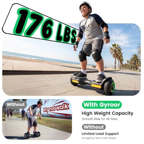 Gyroor Hoverboard G13 All-Terrain Off-Road Bluetooth LED Lights for Kids view 4