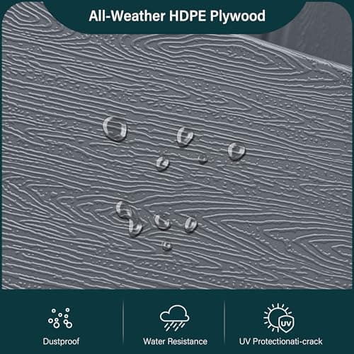 Adirondack Chair with Cup Holder,Tool-Free Assembly,No Screws Needed,All-Weather HDPE Plastic Outdoor Patio Chair,Wood-Grain Slatted Look,Easy to Take Apart for Storage,Fire Pit Chairs(Stone Grey) view 6