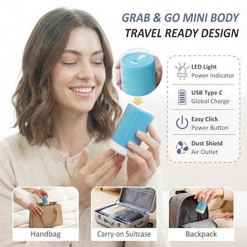 Cozy Essential Travel Vacuum Storage Bags with Rechargeable Cordless USB Pump, Space Saver Bags for Luggage, Suitcase, Carry-On, for Clothes, Blankets, Bedding & Seasonal Storage,15 Combo view 5