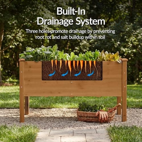 Best Choice Products 48" x 24" x 30" Raised Garden Bed with Extra Deep 16" Depth, Elevated Wood Planter Box Stand for Backyard, Patio, Balcony, Natural Fir Wood - Acorn Brown view 5