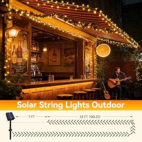 Solar String Lights Outdoor Waterproof 2 Pack Total 66ft 200LED Warm White view 4