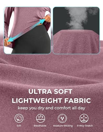 G Gradual Long Sleeve Workout Tops for Women Quick Dry Lightweight Running Athletic Shirts with Zip Pocket Moisture Wicking view 6