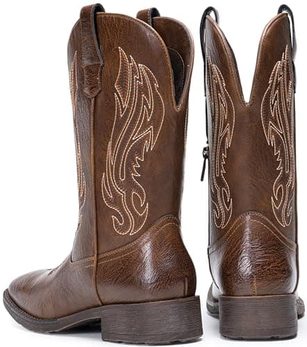 Jousen Cowboy Boots for Men Embroidery Men's Western Boots Retro Square Toe Mens Boot Botas Vaqueras Para Hombre view 6