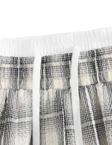 Aelfric Eden Plaid Baggy Sweatpants Women Double Waist Streetwear Y2K Unisex Casual Wide Leg Elastic Waist Trousers Pants view 3