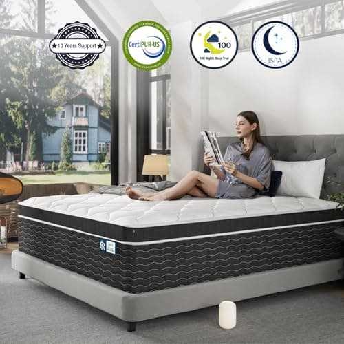 Ruoysun Twin Mattress, 12 Inch Hybrid Twin Size Mattress in a Box, Medium Firm, Pressure Relief, Zoned Support for Spinal Alignment, Cooling Gel Memory Foam and Pocketed Springs for Comfortable Sleep view 4