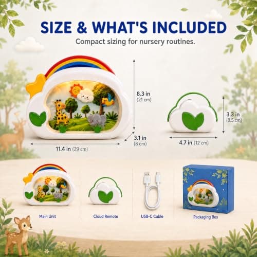 Baby Sleep Soother, USB-C Rechargeable Musical Crib Toy and Sound Machine with Lights for 0-12 Months Infant Toddler, Tummy Time Infant Toys, Birthday Gifts for Newborn 0-3 Years view 6