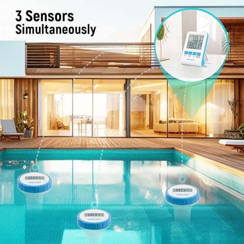 HEIMVERT Wireless Digital Pool Thermometer – Floating, Easy-to-Read Display, IPX8 Waterproof – Indoor/Outdoor Sensor for Hot Tubs, Swimming Pools, Ponds & Aquariums (Azure, 1 Pack) view 5