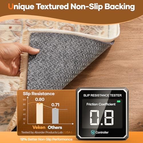 Veken Non Slip Cushioned Rug Pad Gripper 10 x 14 Ft, Felt and Silicone Backing, 1/4 inch Thick Carpet Liner for Hardwood Floors and Finishes, Under Area Rugs Anti Skid Mat, Keep Rugs Safe and in Place view 3