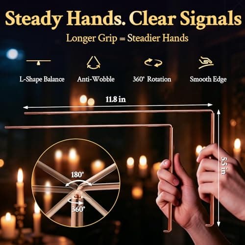 99.9% Copper Dowsing Rod, Spiritual Exploration Divination Tools-2L Copper Divining Rod for Ghost Hunting Equipment Water Line Locating Witching Spirit - Set Upgrade view 3